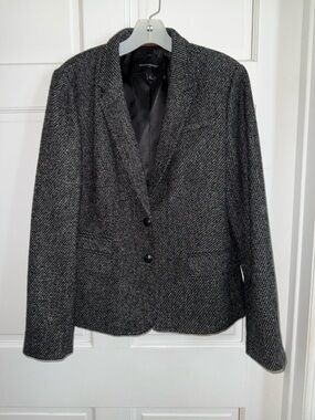 Banana Republic Charcoal Herringbone Blazer